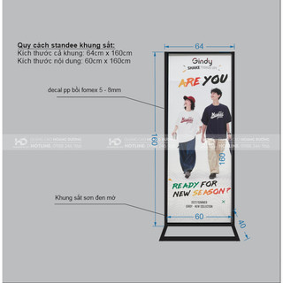Standee khung sắt kích thước 60*160