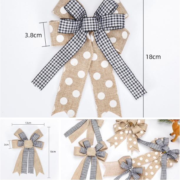 Phụ kiện trang trí noel nơ vintage NV09 dễ thương