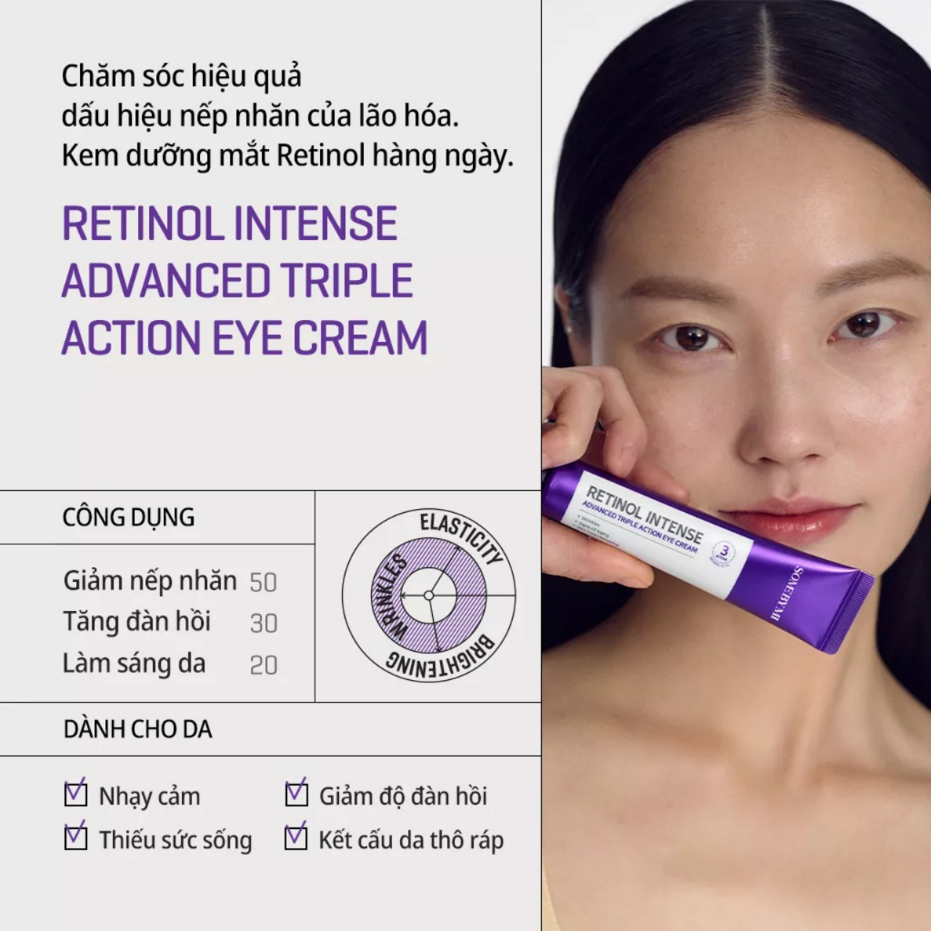 Kem Mắt RETINOL Ngừa Lão Hóa Some By Mi Intensive Advanced Triple Action Eye Cream 30ml