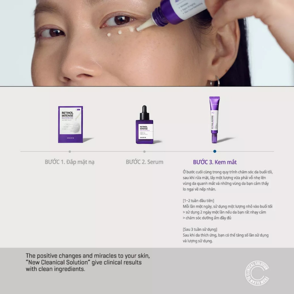 Kem Mắt RETINOL Ngừa Lão Hóa Some By Mi Intensive Advanced Triple Action Eye Cream 30ml