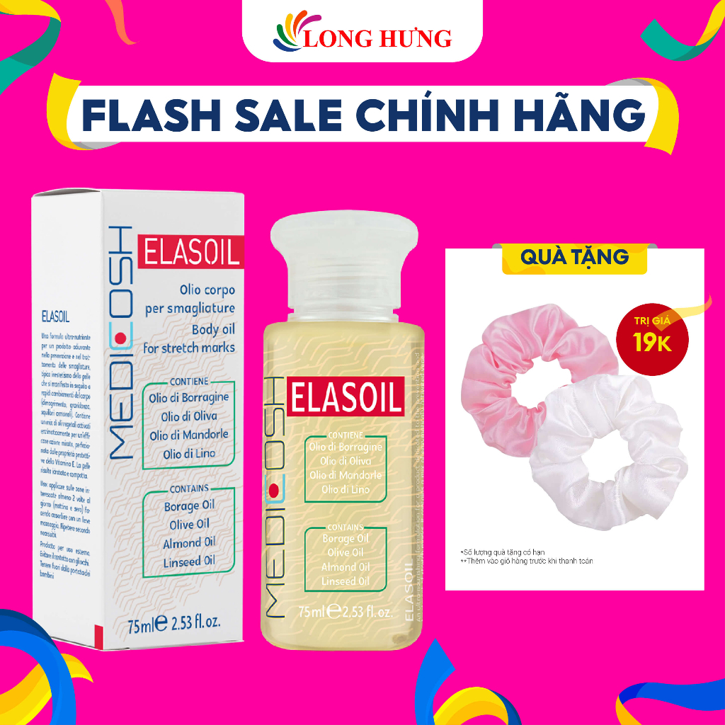 Dầu dưỡng ẩm Medicosh Elasoil làm đều màu và mờ vết rạn da (75ml)