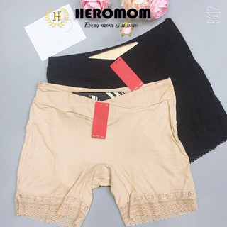 Quần mặc váy bầu cotton cạp chéo chân ren 5767 heromom