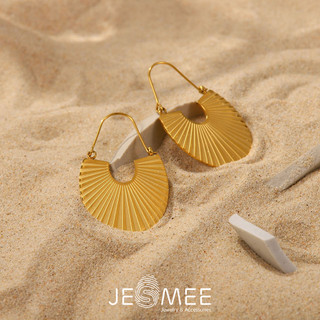 Khuyên tai Raffia JESMEE Dẻ quạt - E6573