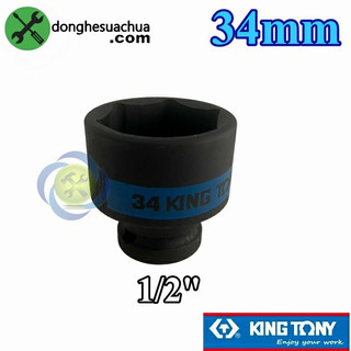 Tuýp 34mm 1/2 kingtony 453534m loại ngắn 6 cạnh màu đen
