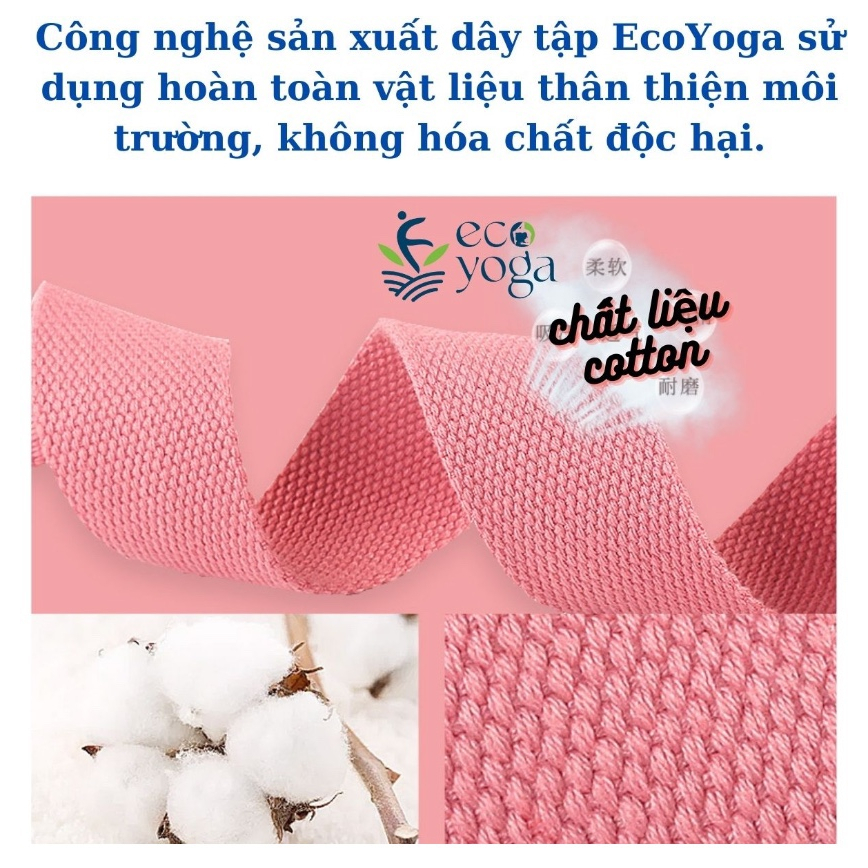 Dây tập yoga bản bự ngang 4.8cm dài 2.5m sợi bông tự nhiên , dây đai lưng chỉnh hình chống gù lưng , hỗ trợ tập yoga
