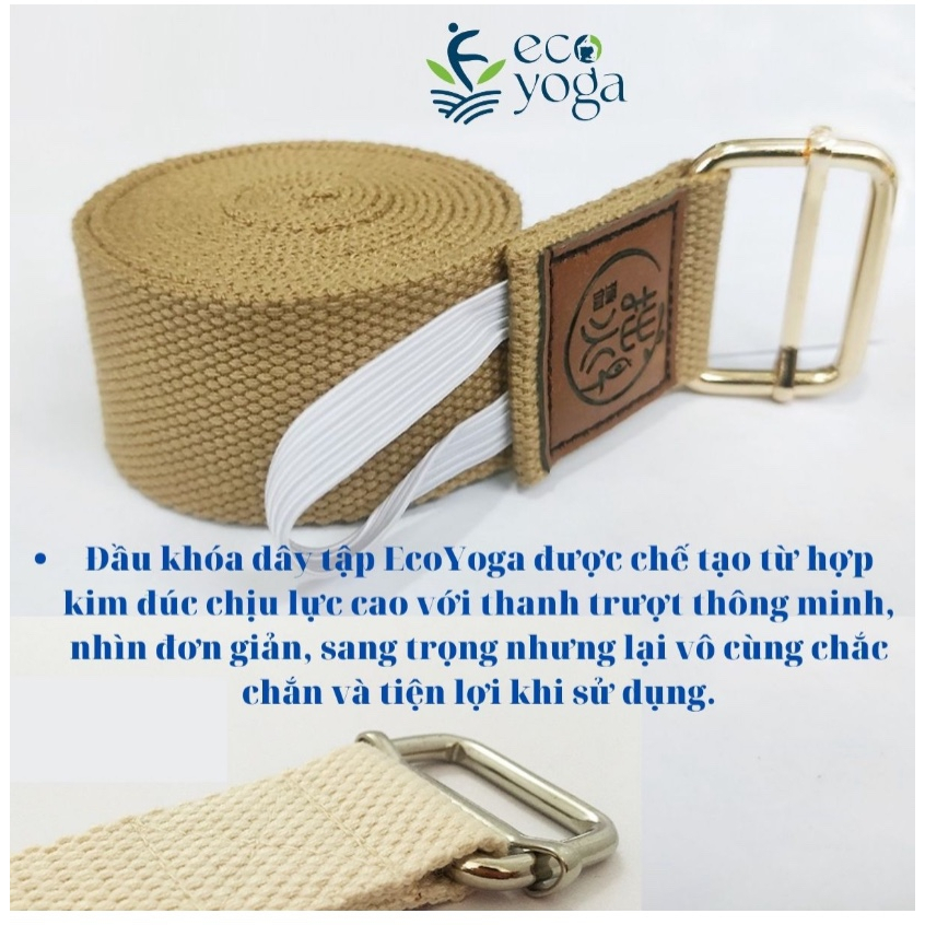 Dây tập yoga bản bự ngang 4.8cm dài 2.5m sợi bông tự nhiên , dây đai lưng chỉnh hình chống gù lưng , hỗ trợ tập yoga