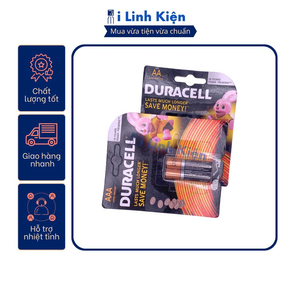 Pin Duracell AA - AAA 1.5V vỉ 2 viên siêu bền chất lượng tốt.