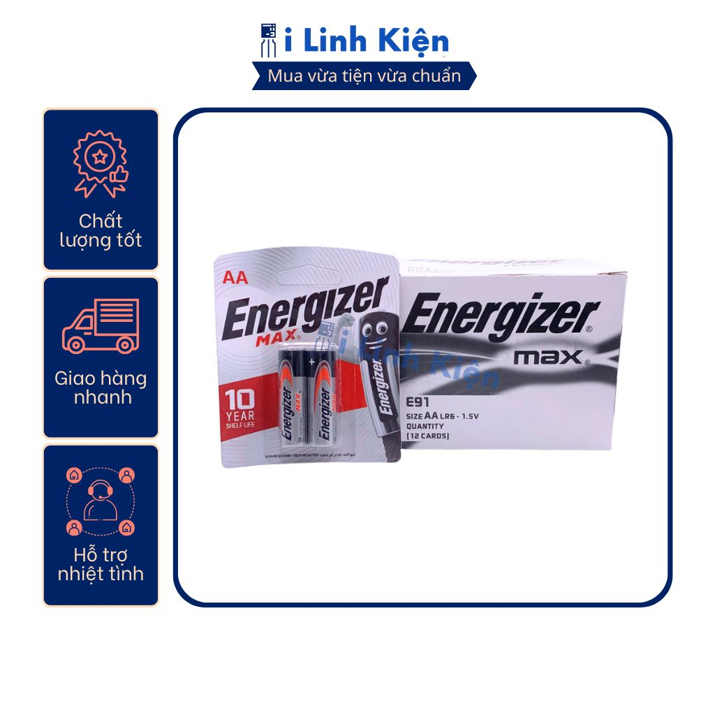 Pin Energizer AA - AAA 1.5V vỉ 2 viên siêu bền chất lượng tốt.