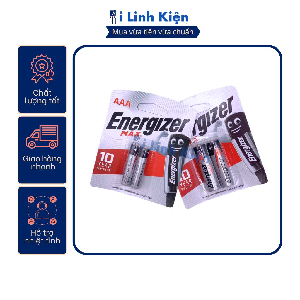 Pin Energizer AA - AAA 1.5V vỉ 2 viên siêu bền chất lượng tốt.