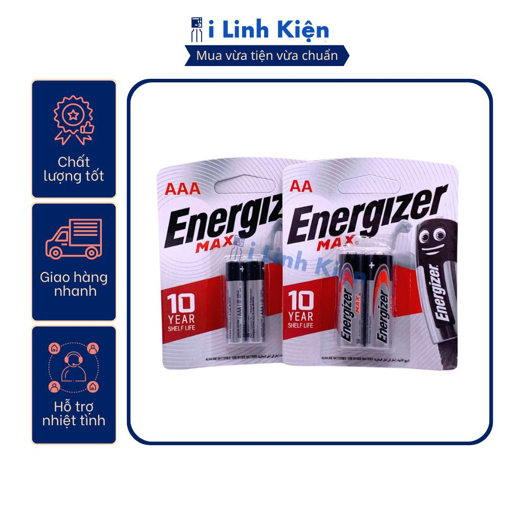 Pin Energizer AA - AAA 1.5V vỉ 2 viên siêu bền chất lượng tốt.