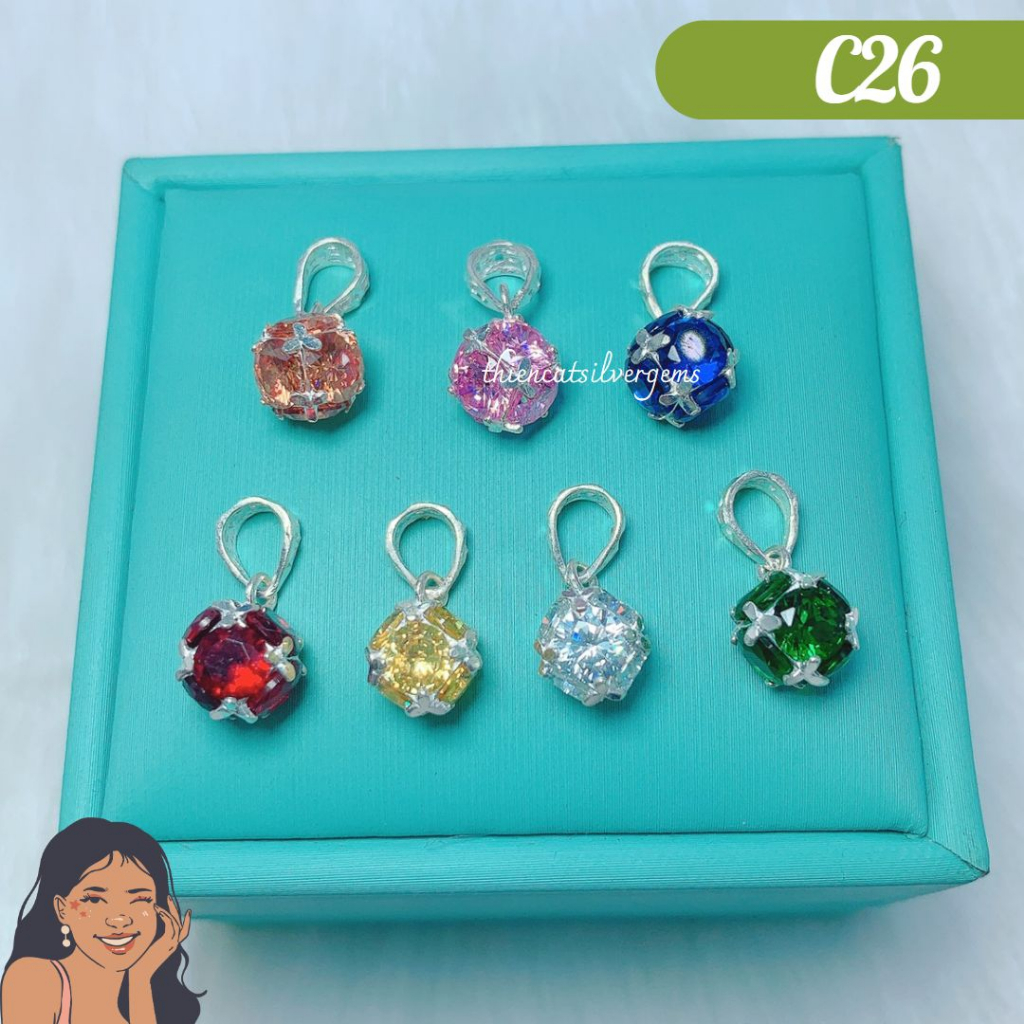 C26 Mặt dây chuyền châu gai Bạc thật Thiên Cát s950
