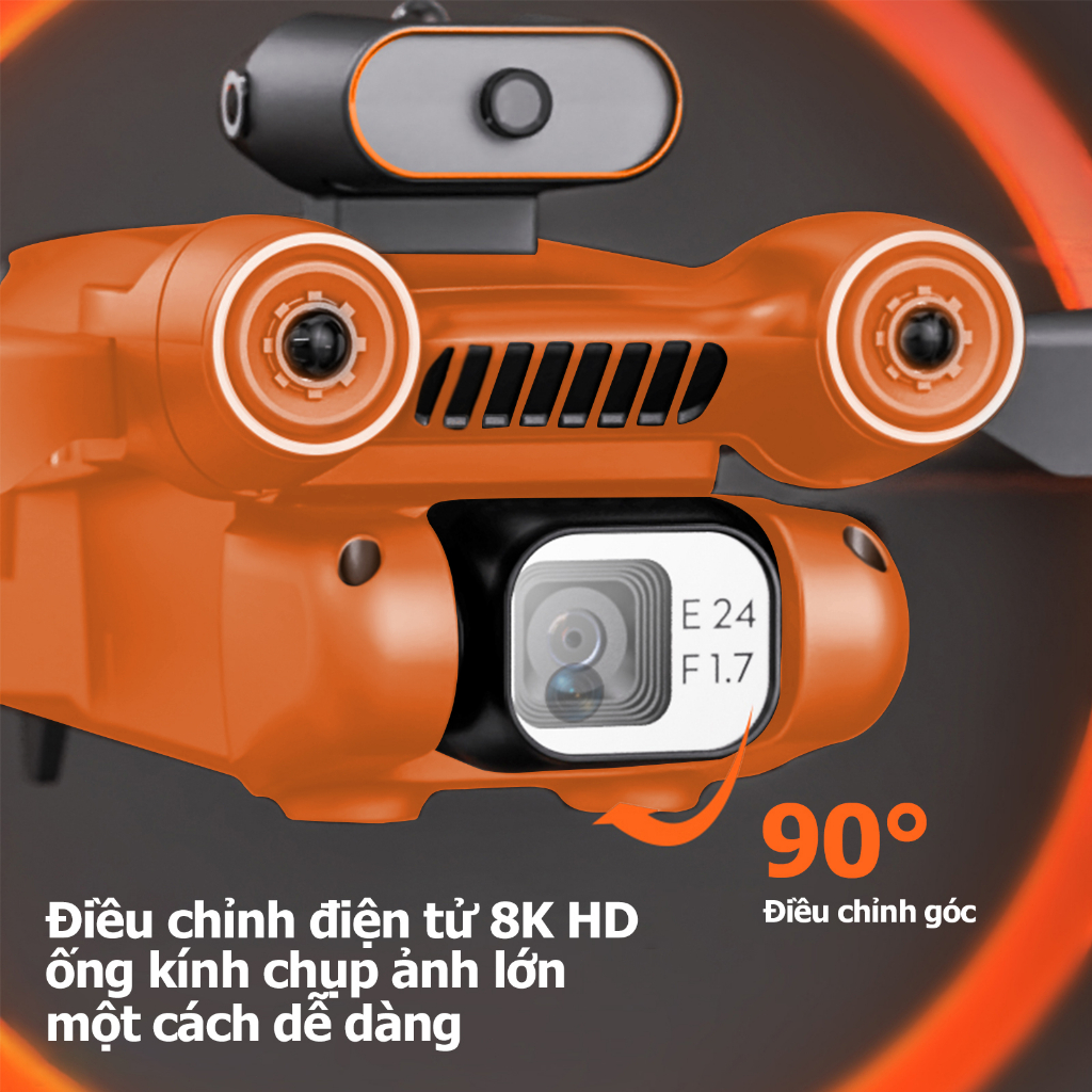 Flycam P12 Pro , Drone mini, Fly cam có camera 8k, máy bay camera Wifi 5G động-  cơ không chổi than - Có Định Vị