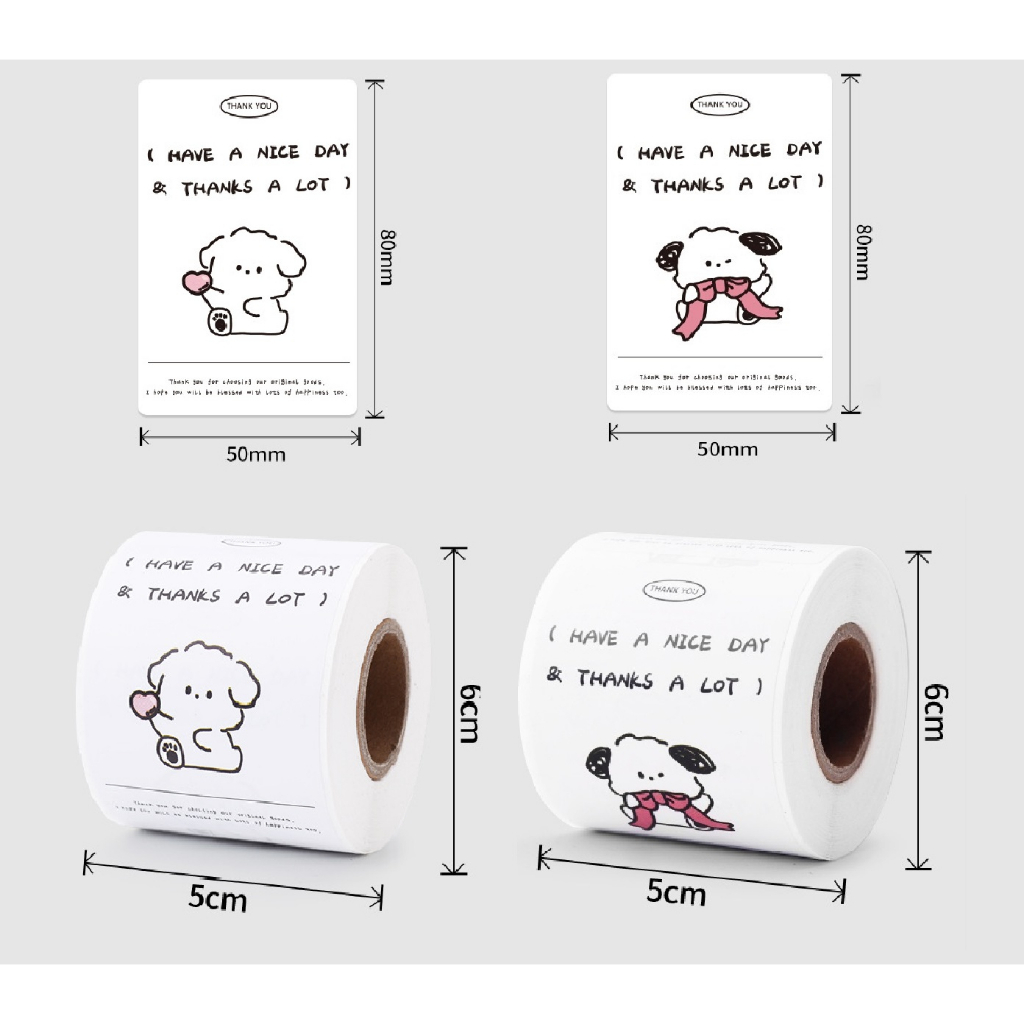 Tem niêm phong gói hàng, nhãn dán thank you, tem cảm ơn thiết kế dễ thương