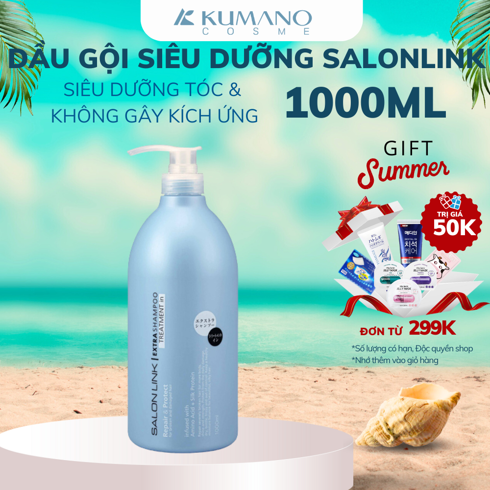 Dầu gội Salonlink Extra Treatment 1000ml siêu dưỡng dành cho tóc uốn, nhuộm nội địa Nhật - Kumano Cosme