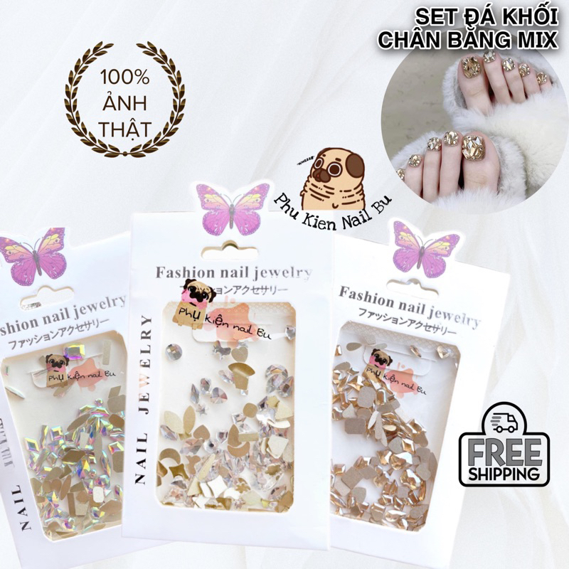 Đá khối chân bằng, set đá khối mix