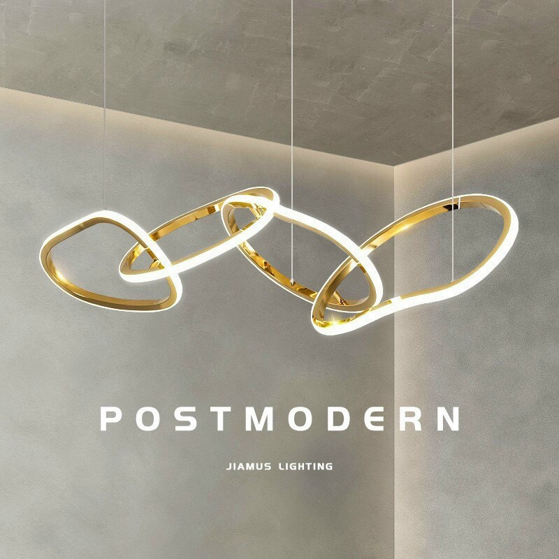 Đèn thả vòng Ring Led INOX mạ TITAN hiện đại trang trí nội thất CAO CẤP