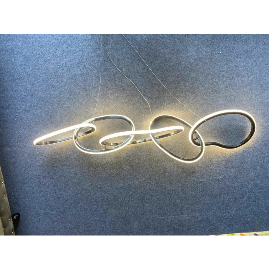 Đèn thả vòng Ring Led INOX mạ TITAN hiện đại trang trí nội thất CAO CẤP