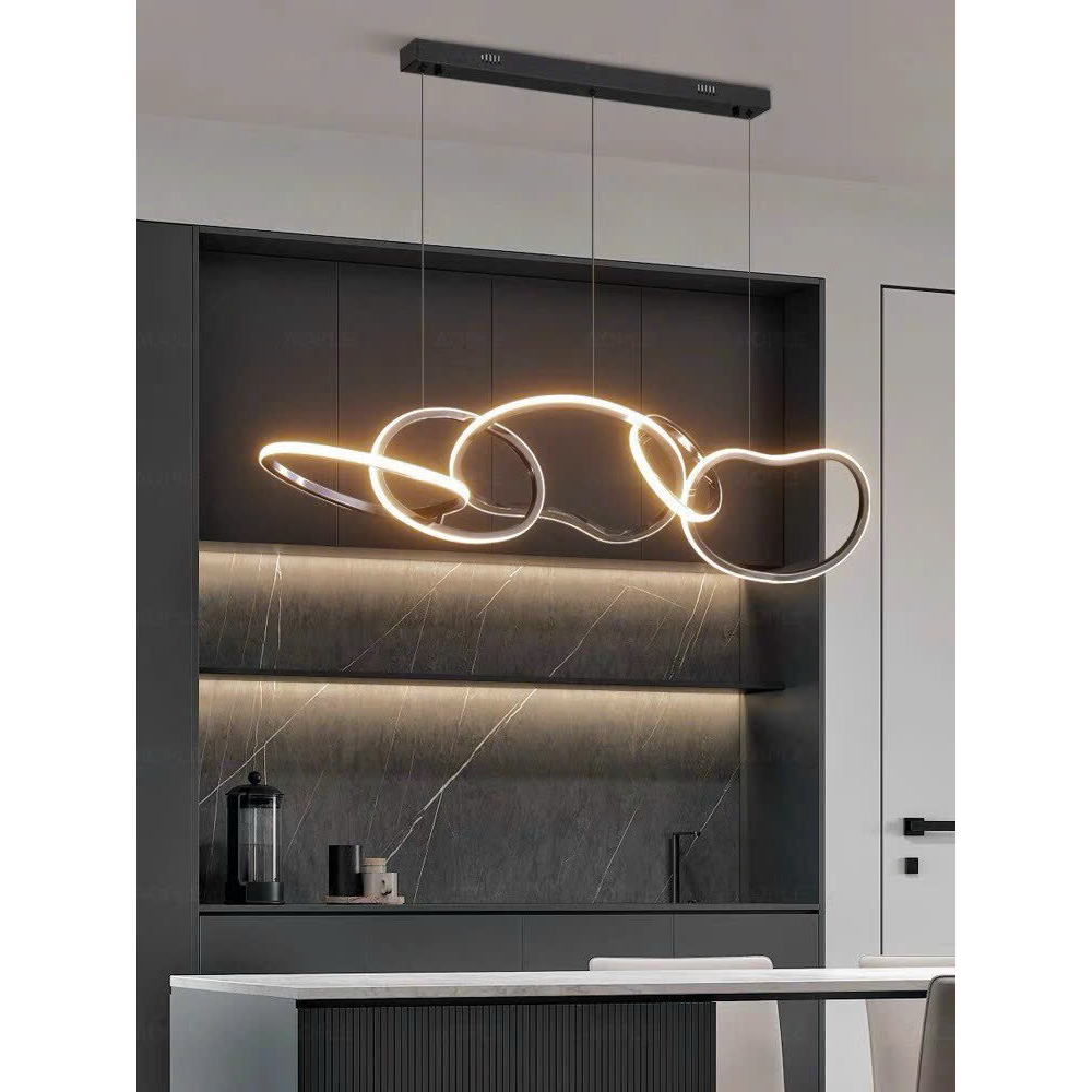 Đèn thả vòng Ring Led INOX mạ TITAN hiện đại trang trí nội thất CAO CẤP