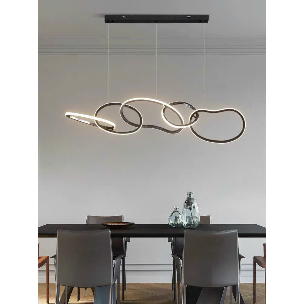 Đèn thả vòng Ring Led INOX mạ TITAN hiện đại trang trí nội thất CAO CẤP