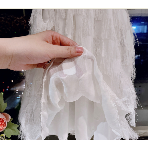 Váy Cho Bé Gái MyKids Váy Chữ A đính dây đá lấp lánh 2 lớp chất liệu voan lông mềm mại không dặm ngứa cho bé từ 8-32kg