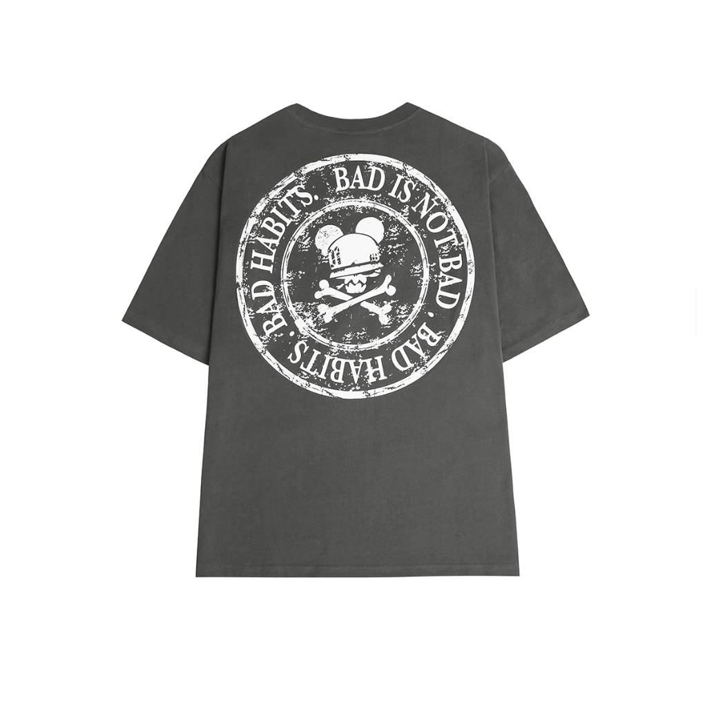 Áo Thun Unisex Bad Habits- Grey Renaissance Stamp Tee - Local Brand Chính Hãng