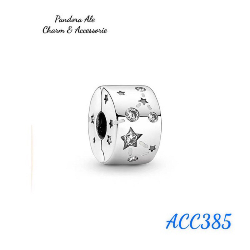 PANDORA ALE CHARM KHOÁ CHẶN NGÔI SAO ĐÍNH ĐÁ BẠC S925