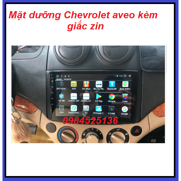 Mặt dưỡng lắp màn hình 9" xe Chervolet Aveo,Chevrolet Gentra,mặt nạ màn hình android 9inch cho Aveo,gentra kèm zắc zin