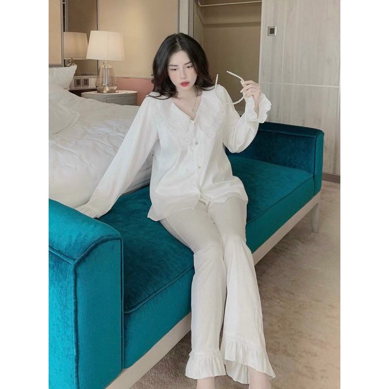 Sét đồ ngủ piijama hàng thiết kế siêu sang- chất lụa mịn mát loại 1