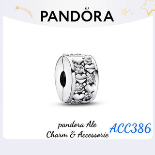 Charm pan ale khoá chặn clip đính đá tim bạc s925