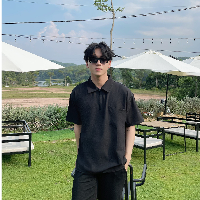 ÁO POLO KHOÁ ZIP OLD MAN CHẤT VẢI THOÁNG MÁT ĐỨNG FORM