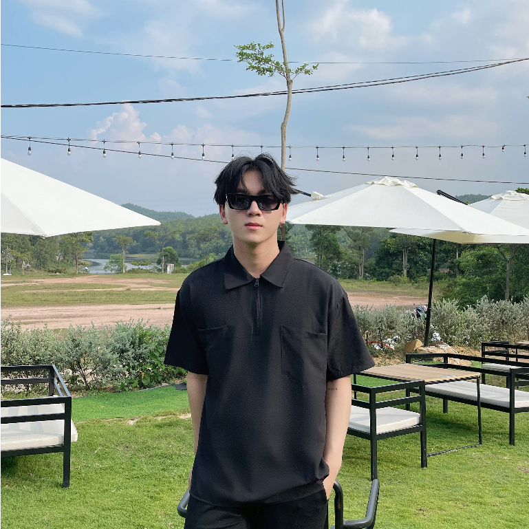 ÁO POLO KHOÁ ZIP OLD MAN CHẤT VẢI THOÁNG MÁT ĐỨNG FORM