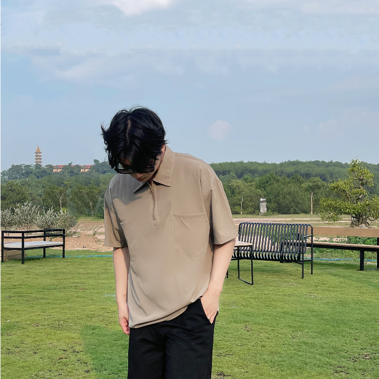 ÁO POLO KHOÁ ZIP OLD MAN CHẤT VẢI THOÁNG MÁT ĐỨNG FORM