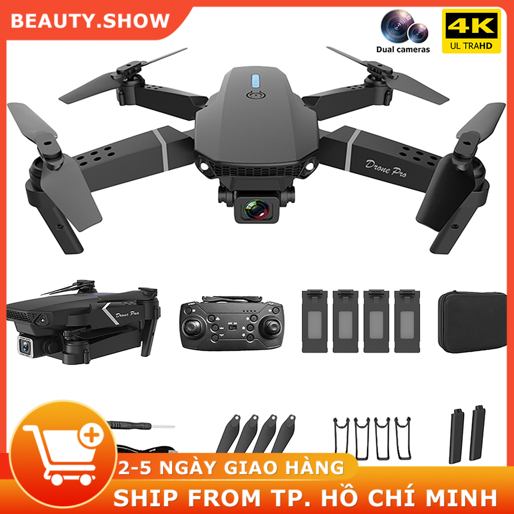 Flycam E88, Máy Bay Điều Khiển Từ Xa 2 Camera 4K Tặng Kèm 1 Pin Dự Phòng Dung Lượng Cao | BigBuy360 - bigbuy360.vn