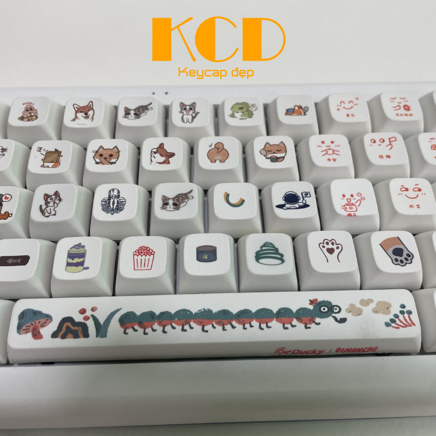 Keycap lẻ XDA cho bàn phím cơ, chất liệu PBT, chiều cao 9.5mm, in dyesub cực kì cute