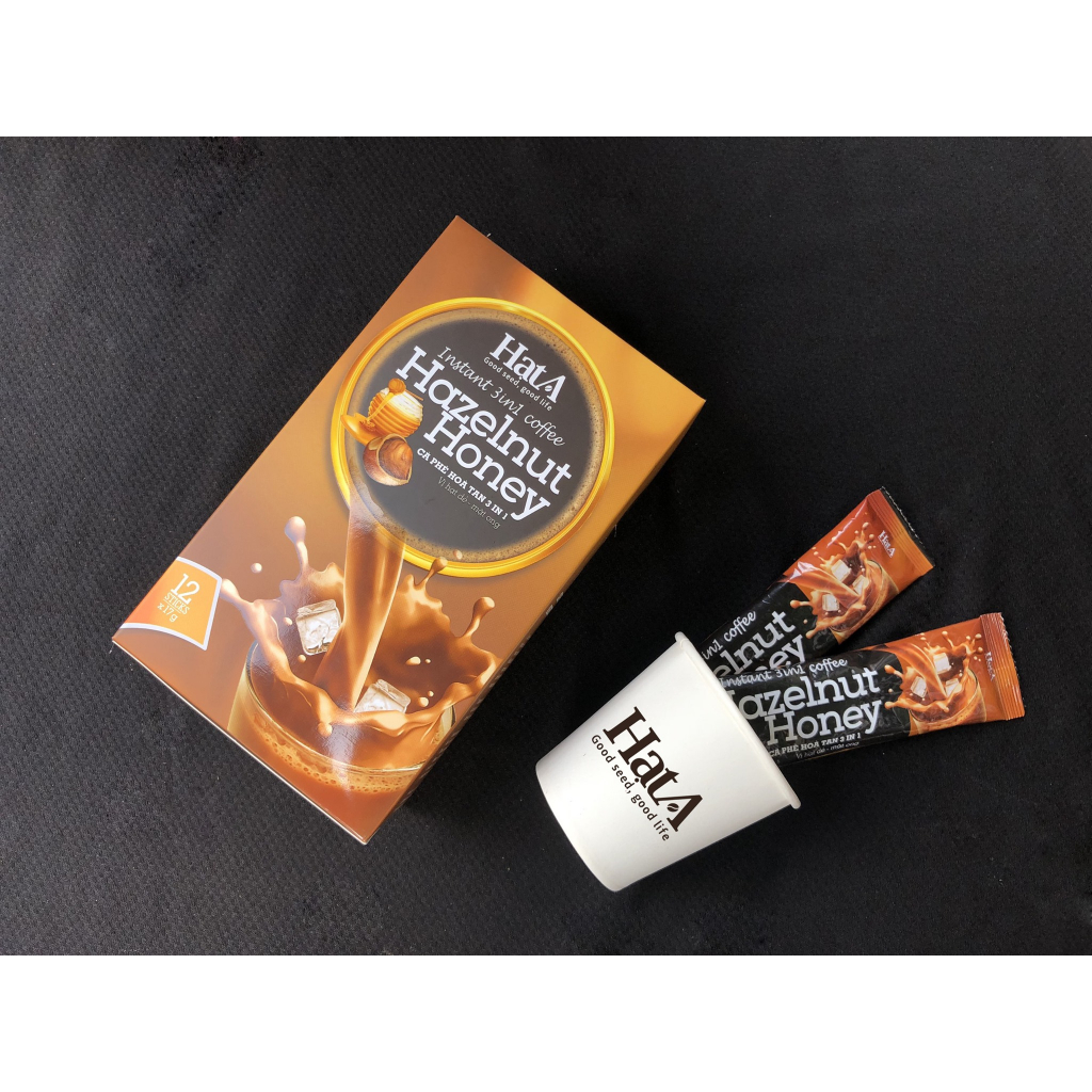 Combo 3 hộp cà phê hòa tan Hạt A  Cafe vị capuchino sữa dừa, capuchino sầu riêng, hạt dẻ mật ong