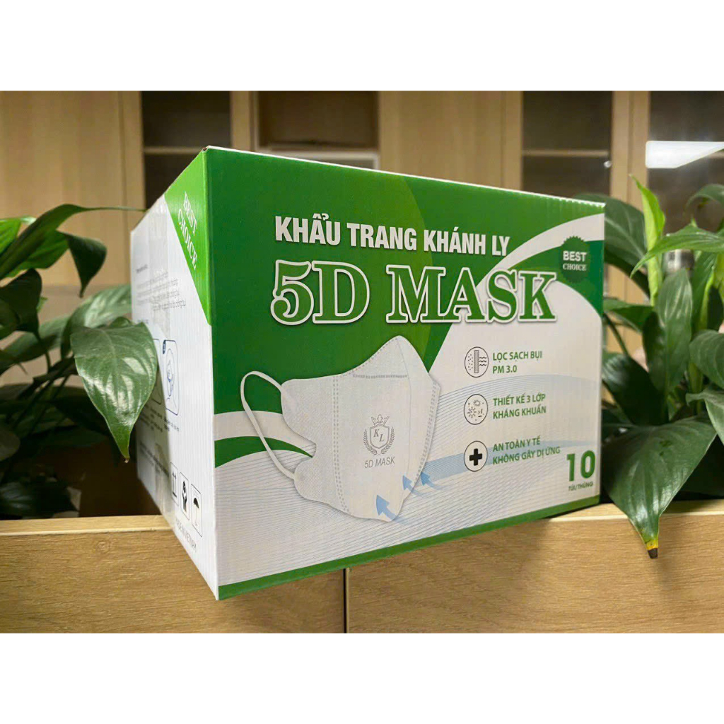 Khẩu trang 5D KHÁNH LY PRO MASK tiêu chuẩn Hàn Quốc với 5 lớp kháng khuẩn, chống bụi không kích ứng lọc sạch bụi