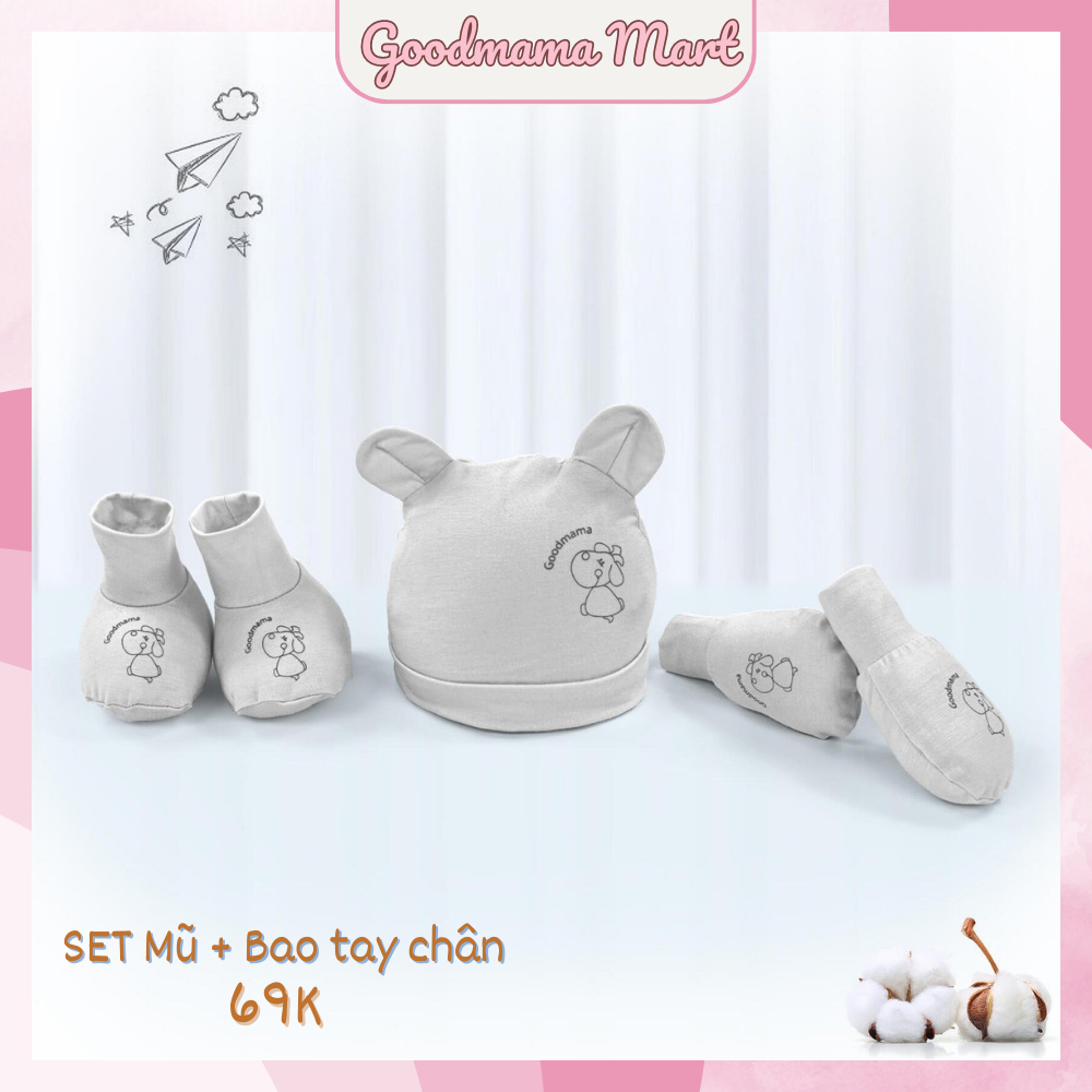 SET Mũ Bao Tay Chân Cho Bé Sơ Sinh Goodmama