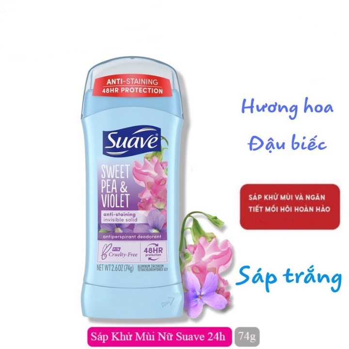 Sáp Lăn khử Mùi Suave 48h Protection 74g