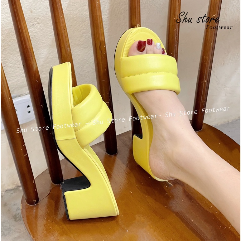 Shu Store | Guốc gót vuông 2 quai phồng cao 7cm mẫu mới hotrend thời trang nữ