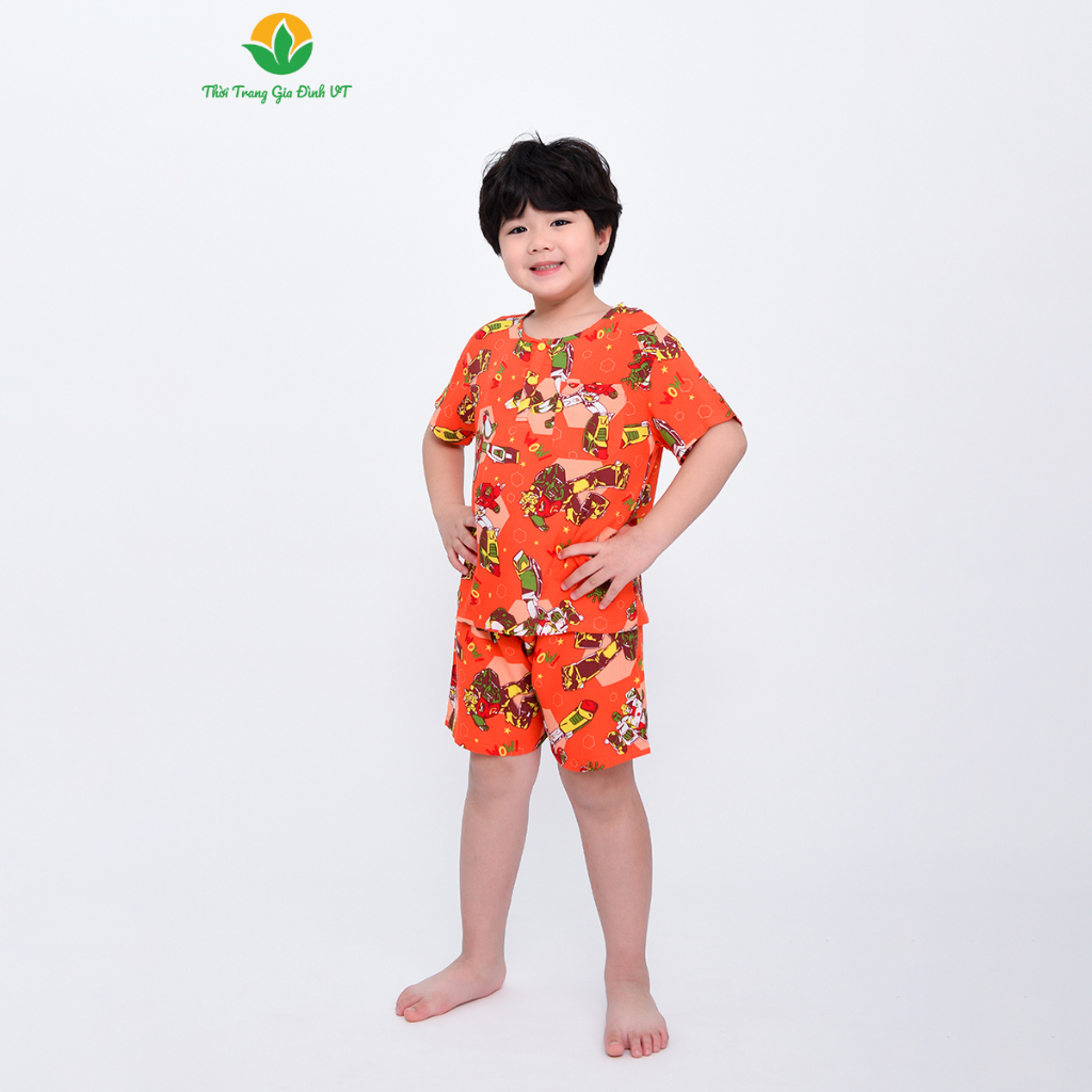 Bộ lanh mặc nhà bé trai quần đùi, áo cộc tay mùa hè Việt Thắng - B63.2302