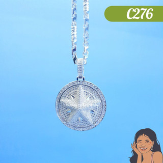 C276 mặt dây chuyền iced out ngôi sao thiên văn bạc thật thiên cát s950