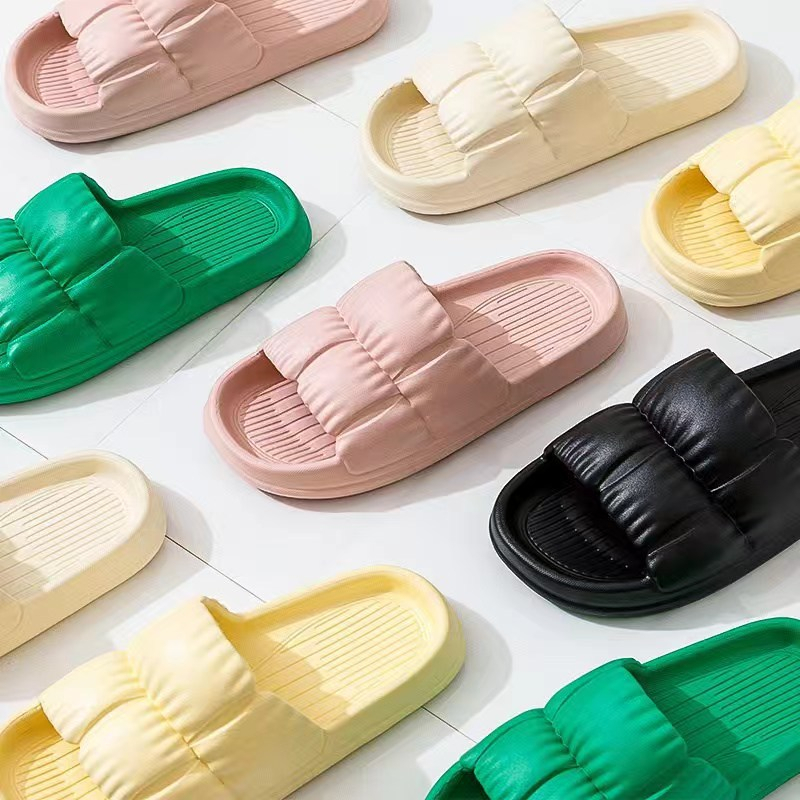Dép bánh mì nữ sandal，Đáy dày chống trượt，Màu kẹo，đế cao 3cm