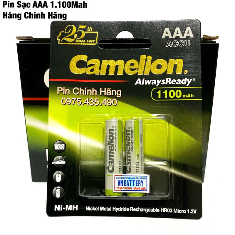 Pin Sạc AAA Camelion 1100 mAh Lockbox Vỉ 2 Viên Chính Hãng Hợp Lực