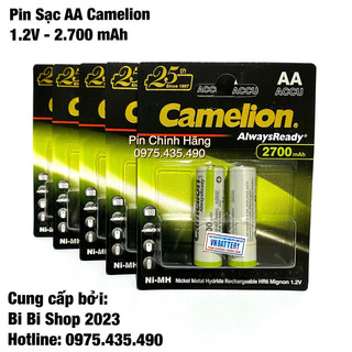 Combo 10 Viên Pin Sạc AA Camelion 2700 mAh Chính Hãng Vỉ 2 Viên