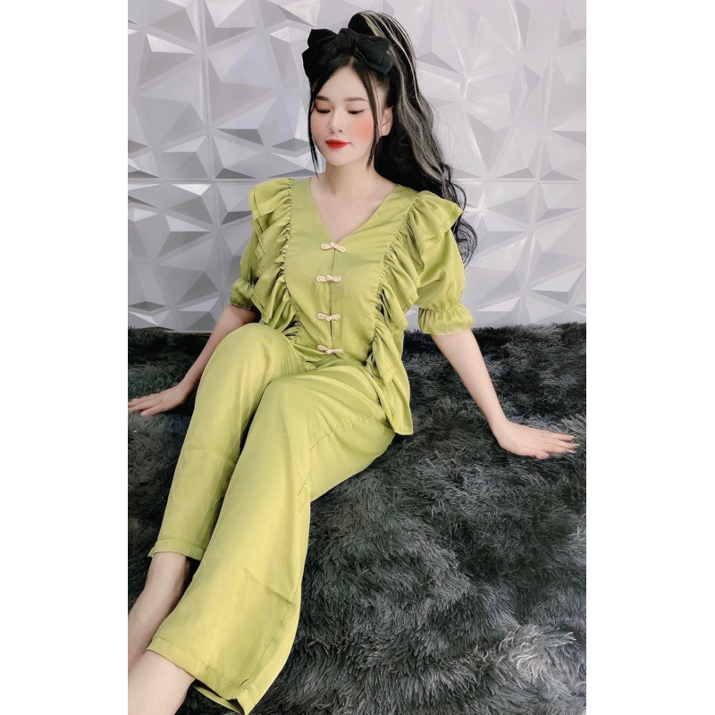 Sét đồ ngủ hàng thiết kế siêu sang chất lụa siêu mềm mịn- loại 1