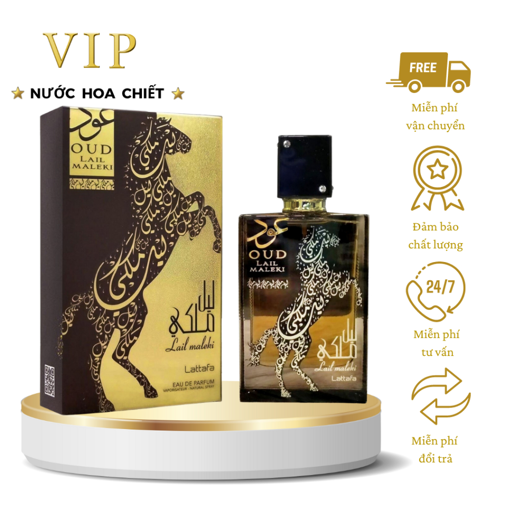 NƯỚC HOA NAM NỘI ĐỊA DUBAI – LATTAFA LAIL MALEKI CHIẾT 10ML – NGỰA – CHÍNH HÃNG