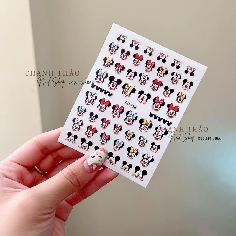 Sticker dán móng mẫu hoạt hình Mickey Ngáo và Vịt Donal siêu xinh