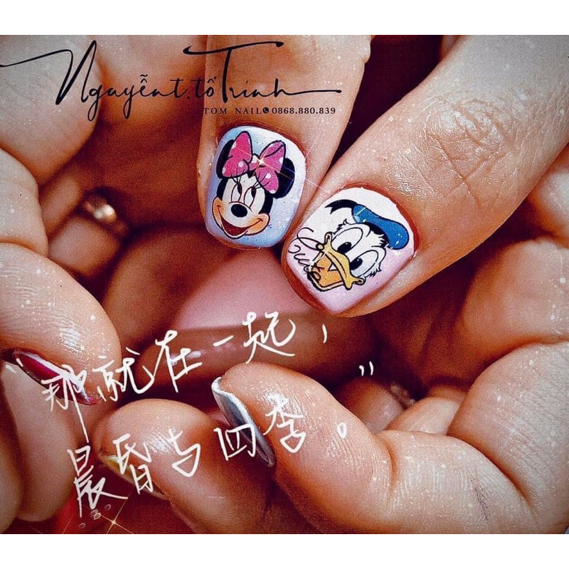 Sticker dán móng mẫu hoạt hình Mickey Ngáo và Vịt Donal siêu xinh