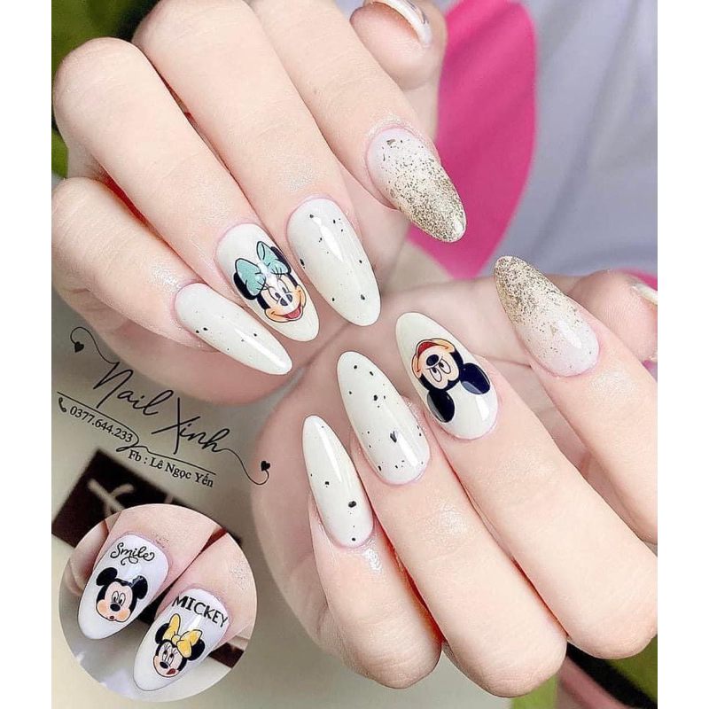 Sticker dán móng mẫu hoạt hình Mickey Ngáo và Vịt Donal siêu xinh