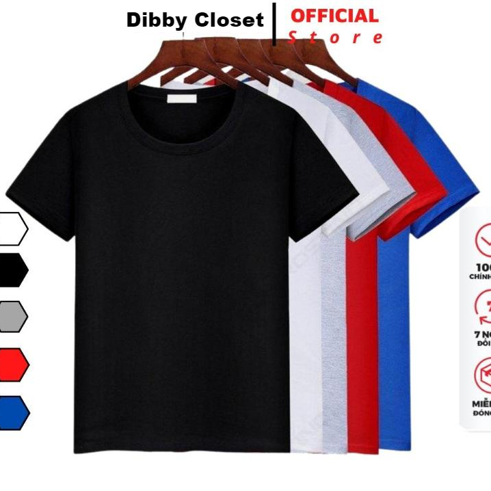 Combo 5 Áo thun trơn - áo thun nam nữ form rộng phong cách hàn quốc vải cotton mịn Dibby Closet